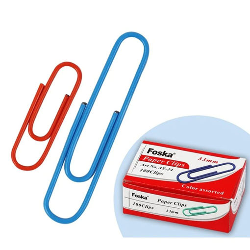Picture of FOSKA PAPER CLIPS 33M COLOURED